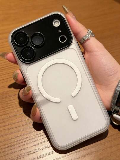 Magnetic 1pc Luxury Minimalist Business Matte Transparent Tactile Full Coverage Phone Case, Compatible With IPhone17 17promax 17 Air 16 15 14 13 12 11 Pro Max Plus, Soft TPU Back Cover, Wireless Charging Compatible