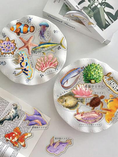 50pcs Cute Japanese Animal Stickers: Transparent PET Material With Fun Designs-Perfect For Guitars, Skateboards, Tablets, Parties, Suitcases, Desktops, And Gift Decorations