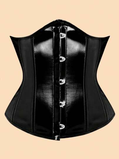 1pc 5-Hook Leather Waist Cincher, Women's Tight Waist Corset, Suitable For Party Outfits