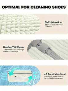 1件 360°耐用鞋子洗衣袋，專為降噪與防變形設計，可重複使用並具備乾燥功能，適用於運動鞋、帆布鞋、童鞋、男鞋、女鞋及其他鞋類/浴室用品，洗衣機專用鞋袋 - 多色 - 查看 6