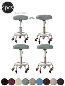 1/4/6 件装吧台凳套，圆形凳套，带松紧带，吧台凳座套，可水洗凳垫套，采用弹力厚实面料，高弹圆形椅套，柔软椅垫套，适用于直径 9-13.7 英寸的凳子，米色 - 彩色 - 查看 31