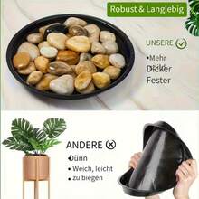 8 chiếc đĩa lót chậu cây bằng nhựa tròn màu đen trắng, chịu lực cao, đường kính 6,30 inch, dùng để lót chậu cây và tưới cây, đế chậu cây, giá đỡ chậu cây, giá để chậu cây, phông nền cây, đế cây, vỏ chậu cây, đế cây lớn. - A - Xem 2