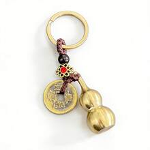 1 pieza/2 piezas Amuleto de calabaza con moneda antigua de cobre china Feng Shui, nudo chino talismán auspicioso, cuerda roja, regalo de buena suerte, riqueza, salud y éxito para amigos y parejas en 2026 - multicolor - Ver 9