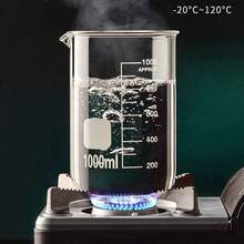 1pc High Borosilicate Glass Thick Graduated Beaker, Transparent Heat-Resistant Multipurpose Measuring Cup, Chemistry Lab Glassware, Heat-Resistant Kitchen Tool, Multifunctional Beaker - Transparent - View 5