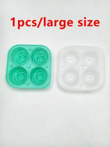 1个玫瑰图案硅胶冰格，可重复使用的硅胶冰模，粉色、绿色、玫瑰图案，优雅的厨房配件，适用于饮料、装饰冰块、果汁，适合情人节、母亲节 - 彩色 - 查看 15