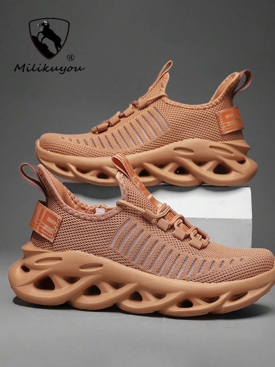 2025 Spring/Summer New Lightweight & Breathable Couple Sneakers, Outdoor Casual Shoes, Running Shoes, Comfortable Hiking Shoes, MD Sole + Herringbone Pattern, Anti-Slip , Soft & Cozy, Random Asymmetrical Pattern