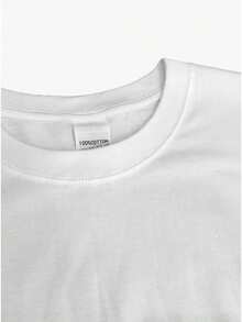 "Easy Peasy Lemon Squeezy" Cute Women's T-Shirt With Lemon Graphic – 100% Cotton, Soft, Relaxed Fit, White, Crew Neck, Short Sleeves, Summer Top - 白色 - 查看 2
