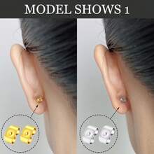 Bộ 530 chiếc nút chặn khuyên tai bằng nhựa trong suốt, kim loại, cao su, silicon, phù hợp với khuyên tai móc và các loại khuyên tai khác, có thể chọn mua lẻ 50-100 chiếc/gói. - Nút bịt tai - Xem 4