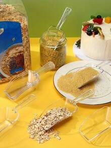 Transparent Plastic Ice Cream Scoop Set, Multi-Purpose, Reusable, Suitable For Ice Cream, Candy, Protein Powder, Party, Kitchen Cooking - View 3