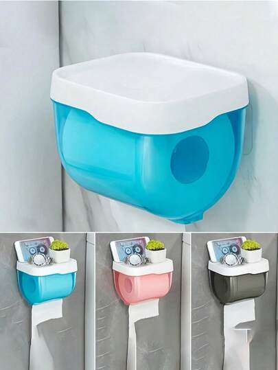 Giá đựng giấy vệ sinh gắn tường chống thấm nước, không cần khoan, có ngăn kéo, thích hợp sử dụng trong phòng tắm, hộp đựng giấy cuộn tự dính, giá đựng giấy vệ sinh đa chức năng có kệ phía trên, vật dụng cần thiết cho gia đình và phòng tắm, phụ kiện thương mại, phụ kiện vệ sinh gia đình.