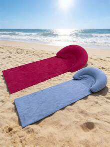 1pc Inflatable Beach Mat, Outdoor Inflatable Sleeping Pad, Hiking & Camping Ground Mat, Leisure Inflatable Air Mattress - Multicolor - View 2