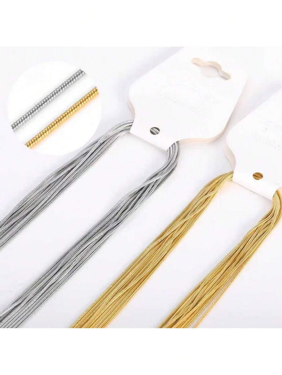 10件套可调节不锈钢蛇形链项链，奢华优雅，时尚珠宝，派对礼品 - 10PCS蛇骨鏈40+5+片 - 查看 1