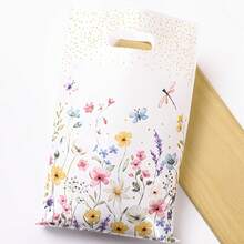 10/25/50 Pieces, Wildflower-Themed Gift Bags, Cute Small Handbags With Leaf And Floral Designs, Small Gift Wrapping Bags, Birthday Party Gift Bags, Small Handbags For Spring And Summer Parties, Mother's Day, Weddings, Baby Showers, And Tea Parties - 50 Items - View 12