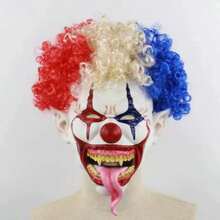 Mặt nạ chú hề Joker vui nhộn cho Halloween, mặt nạ trùm đầu bằng cao su latex hình chú hề Jack. - Nhiều màu - Xem 1