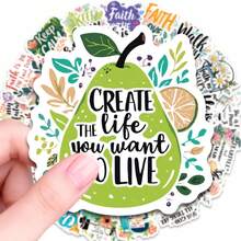 50 Stücke inspirierende Aufkleber, ästhetische positive Sprüche, Vinyl-Aufkleber wasserfest für Wasserflaschen, Laptops, Handyhüllen, Notizbücher, Skateboards, Gepäck, Computer, motivierende Aufkleber-Packs für Erwachsene und Jugendliche - A - Übersicht 1