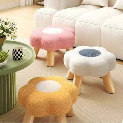 Flower & Mushroom Stool, Household Cloud Bench, Living Room Sofa, Cute Bedroom Vanity Stool, Shoe Changing