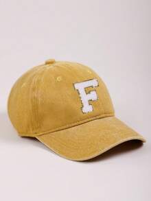 1pc Kids Yellow Baseball Cap With 26 Letters, Classic Washed Baseball Hat Suitable For Baby Boys And Girls, Outdoor Activities And Daily Wear, Sun Protection - Multicolor - View 15