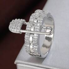 1pc Elegant Lace Design Cubic Zirconia Inlaid Women's Ring - Multicolor - View 8
