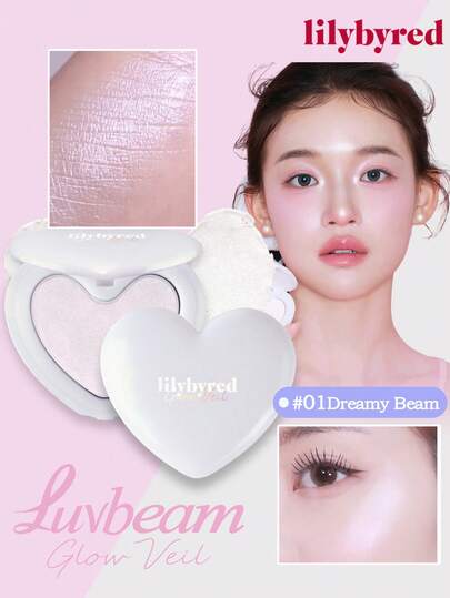 lilybyred Luv Beam Highlighter & Concealer de K-Beauty, poudre fine highlighter, texture rayonnante, application légère et lisse, contour du visage, illumine le teint, améliore la transparence de la peau, crée un maquillage lumineux et frais, cosmétiques