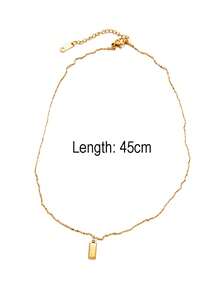 Dây chuyền vàng mini hình viên gạch bằng thép titan cao cấp của Luxury Niche - Vàng - Xem 5