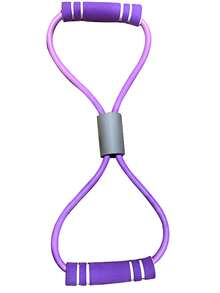 2条/套 紫色和蓝色升级版TPE材质/泡沫手柄阻力带，长度38厘米/14.96英寸，适合瑜伽/健身，粉色/紫色/蓝色，冬季礼物 - 彩色 - 查看 3