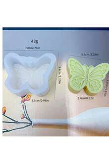 1 Stück Schmetterling-förmige Kerzen Silikonform, Heim Dekoration/Geschenk Figur Gipsform, handgemachte Epoxidharz Gussform, künstlerische dekorative Ton Gipsform - Weiß - Übersicht 7