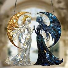 2D Acrylic Sun Catcher - Sun And Moon Goddess Dual Design, Suitable For Windows, Patios And Spiritual Decor - Multicolor - View 3