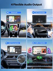 7-Inch Multimedia Video Player For Car, Wireless CarPlay And Wireless Android Auto, Portable Universal Car Display Monitor With Camera, Car MP5 Player, Carplay For Fiat 500, Plug And Play Carplay, Stable And Classic Choice - M15 - View 5