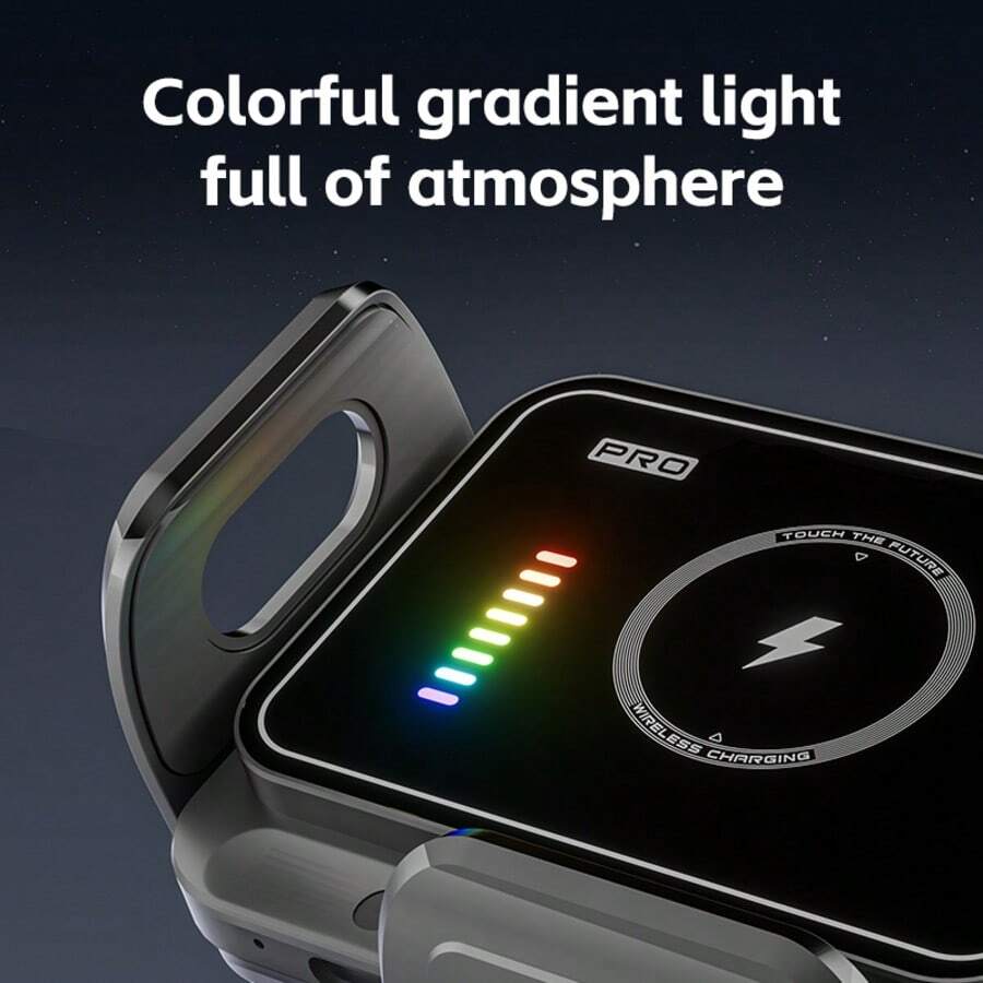 快速充电无线磁吸氛围灯手机车载充电器 Q300 一键开合无线车载充电导航支架 春季礼物