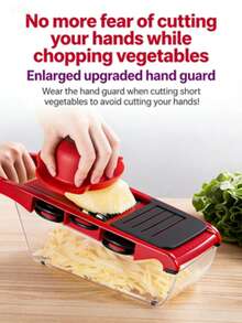 10合1多功能蔬菜切片器，厨房蔬菜切丝器，切丝器和刨丝器套装 - 查看 6