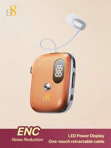 D8 Fashion Wireless Clip-On Retractable Earphones With LED Digital Display Real-Time Battery Level, One-Click Automatic Earphone Cable Storage, 400mAh Large Capacity Battery, Up To 90 Hours Ultra-Long Battery Life, Smooth Hands-Free Calling - View 17