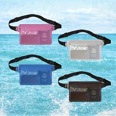 Large High-Quality Waterproof Phone Pouch With Touch Screen, Adjustable Waist Strap For Swimming, Diving, Boating And Beach - Storage For Smartphone And Essentials, Perfect Gift For Water Sports Enthusiasts, Swim Bag, Secure Zipper Closure, Waterproof Material, Sports Style, Travel Essential