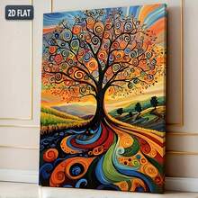 1 pièce Peinture sur canevas Arbre du monde de Van Gogh - Art mural de style ferme rustique, affiche sans cadre, convient pour le salon, la chambre, la décoration de bureau - Œuvre d'art unique et créative imperméable, choix de cadeau parfait, décoration extérieure, impression sur canevas, décoration de restaurant et de bar - 111 - Voir 4