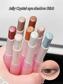 1 pieza Barra de Sombra de Ojos con Brillo Perlado y Purpurina, Lápiz de Sombra de Ojos de Larga Duración Resistente al Agua y a las Manchas con Efecto Iluminador, Aplicación Portátil de Una Sola Pasada - Multicolor - Ver 1