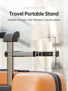 1pc Portable Aluminum Alloy Phone Stand, 360° Rotatable Foldable Phone Holder, Compatible With All Smartphones, Travel & Desk Use - Multicolor - View 9