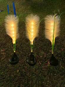 1pc Solar Powered Reed Grass Garden Light, Waterproof Warm White LED Outdoor Path Light, Suitable For Lawn, Patio, Yard Decor - Solar Lights - View 8