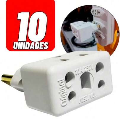 Adaptador Bob Tomada Pino 10A/20A Padrão Novo e Antigo | Airfryer Micro-ondas
