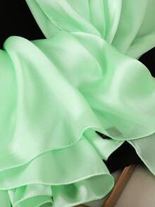 1pc Women's Solid Color New Silk Satin Scarf, Suitable For Wedding, Shawl, Beach Headwrap,Holiday,Accessories,Travel Essential - Mint Green - View 5