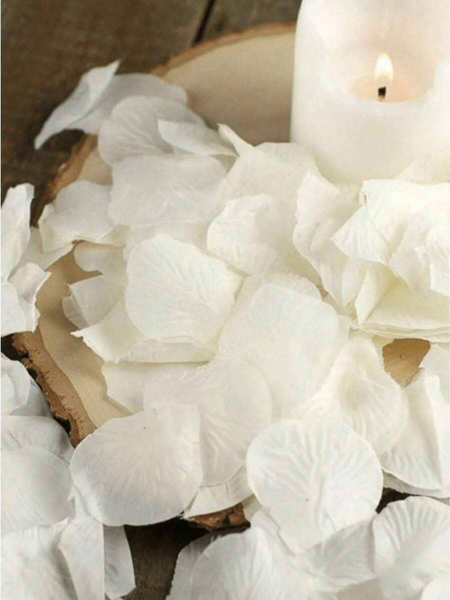 100/1000 pétalos de rosa blanca artificial, adecuados para decoración de bodas y fiestas, agregando un ambiente romántico para el Día de San Valentín, también perfectos para decorar el centro de la mesa del comedor. Estos pétalos también se pueden usar para crear sorpresas de propuesta, convirtiéndolos en el regalo perfecto para el Día de San Valentín, cumpleaños, graduación y otras ocasiones. - Multicolor - Ver 1