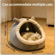 All Season Semi-Enclosed Cozy Cat/Dog Bed, Warm Pet Nest For Winter - Multicolor - View 7