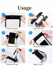 1个/7.2英寸防水手机袋，带防水耳塞，适用于多种手机，高清触控防水手机袋套装，适合夏季度假、潜水、水上乐园、游泳、海滩和其他夏季活动 - 多色 - 查看 10