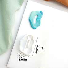 Bộ 2 khuôn đất sét mềm bất đối xứng tối giản, khuôn cắt chính xác cao dùng để tự làm khuyên tai, mặt dây chuyền và đồ trang sức thủ công bằng đất sét mềm. - trắng - Xem 7