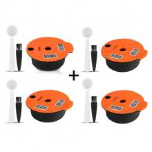 1 cápsula de café reutilizable, compatible con máquinas de café Bosch Tassimo, filtro rellenable, capacidad de 60ml/180ml/220ml - Naranja - Ver 15