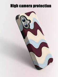 1个波浪纹仿皮软壳手机保护套，防震设计，带扬声器孔，兼容苹果17 Pro Max/16 Pro Max/16 Plus/13 Pro Max/14 Pro Max/13/14/11/12 Pro/11/15 Pro、三星Galaxy S24 Ultra，节日礼物 - 彩色 - 查看 2