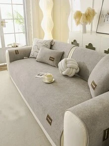 1件装四季通用沙发垫套，现代简约防滑沙发座垫保护套，防尘可水洗沙发套，清新时尚，柔软不易褪色，宠物友好，适用于卧室、办公室、客厅组合家具，L型沙发和1/2/3/4座沙发 - 淺灰色 - 查看 5