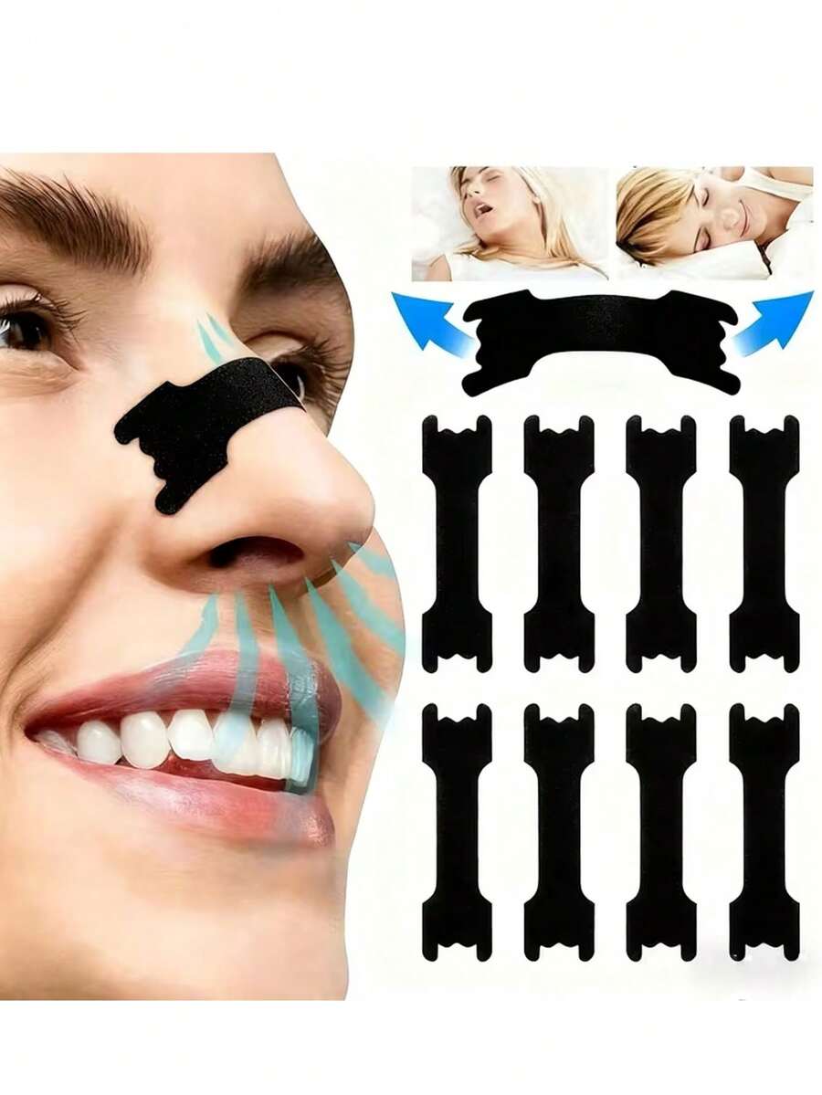 65件組鼻腔擴張貼，改善氧氣流量與睡眠品質，薄型防汗鼻貼，無需電源，4種尺寸貼片附收納盒，30件磁性貼片，便攜式睡眠輔助工具，適合送給家人、朋友、情侶的聖誕禮物
