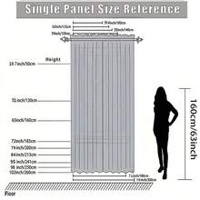 1/2 tấm rèm voan kẻ sọc phong cách Bohemian, chất liệu nhung jacquard màu xanh lá cây, kiểu may túi luồn thanh treo, mềm mại và nhẹ, chất liệu polyester, nhiều kích cỡ, phù hợp cho phòng ngủ, phòng tắm, phòng khách, nhà bếp, văn phòng, ký túc xá, tạo nên không gian trang trí nhà cửa tươi mới và dễ thương. - Nhiều màu - Xem 4