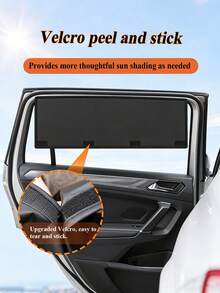 1pc Car Sun Visor - 10 Powerful Magnets + Hook And Loop Connection - Thick Blackout Coating, Provides Sun Shading, Heat Insulation And Privacy Protection - Universal Size Fits All Vehicles - A - View 4