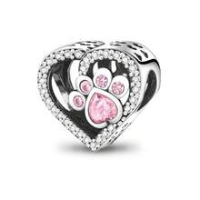 925 Sterling Silver Pink Series Charms Bow Tie Girl Cake Princess Beads Pendant Setting Bracelet Jewelry Gift For Women 3Q3Y - KTC358 - 查看 9