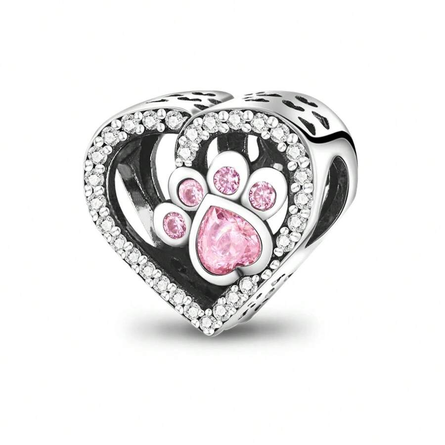 925 Sterling Silver Pink Series Charms Bow Tie Girl Cake Princess Beads Pendant Setting Bracelet Jewelry Gift For Women 3Q3Y - KTC048 - 查看 1